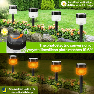 6 Piezas de Luces Solares LED para Jardín, Lámparas Solares Decorativas Exteriores, Luz Solar para Patios, Césped y Terrazas, Decoración Navideña