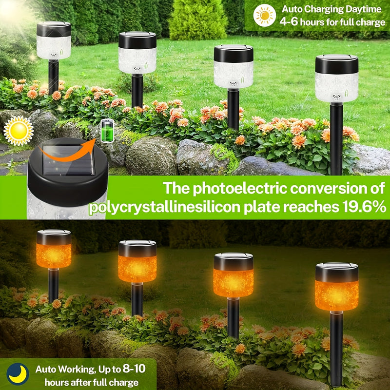 6 Piezas de Luces Solares LED para Jardín, Lámparas Solares Decorativas Exteriores, Luz Solar para Patios, Césped y Terrazas, Decoración Navideña