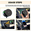 Soporte magnético ajustable para teléfono con ventosa de vacío, compatible con autos/gimnasio/espejo/superficies lisas, manos libres, para todos los smartphones