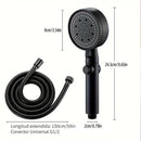 Cabezal de ducha de mano de alta presión con 5 funciones, montaje en pared, manguera de 1.5 m, plástico ABS, botón de encendido/apagado - Accesorio moderno para baño