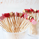 100 piezas de Pinchos de Bambú 12 cm/4.72 pulgadas - Pinchos Desechables con Forma de Corazón para Alimentos para San Valentín, Bodas, Aniversarios, Fiestas - Suministros de Cocina y Restaurante de Alta Calidad, Utensilios de Bambú