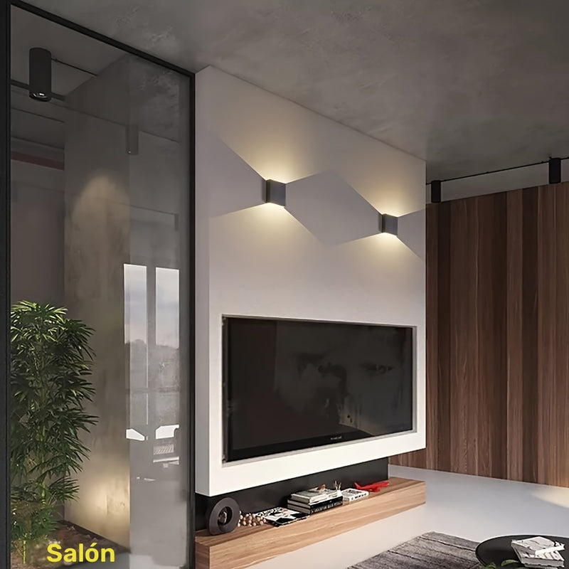 Lámparas de pared para sala, lámpara LED de 6W, luz interior AC 85-265V, aplique de pared LED moderno negro, iluminación montada en pared para sala, pasillo y dormitorios