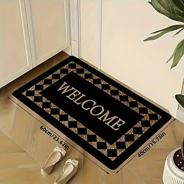 Alfombra de Bienvenida para Puerta 1 pieza, Material de Terciopelo, Base Antideslizante en la Parte Trasera, Adecuada para Puertas de Entrada, Dormitorios, Cocinas y Baños, Tapetes Decorativos Multizona