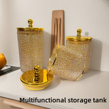 Juego de tres recipientes herméticos multifuncionales de alta gama antifugas para té, granos, dulces, cocina y almacenamiento, suministros de cocina, alimentos secos, especias, café, espacio ahorrador y seguro contra caídas