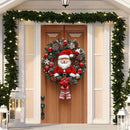 Decoraciones de Navidad - Elegantes cortinas de puerta de Navidad con corona de Papá Noel, decoraciones festivas para porche, material de poliéster, estilo contemporáneo, lavables a máquina, adecuadas para varios tipos de habitaciones.