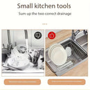 1 pieza de filtro telescópico ajustable para fregadero con brazo extensible - escurridor plegable, sin batería, accesorio moderno para cocina | soporte para platos | filtro y escurridero ajustable
