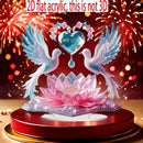 2D Plano, Corazón de Amor de Acrílico con Palomas para Decoración de Mesa, Estilo Clásico, Tema Animal, Multiusos para Hogar, Restaurante, Dormitorio, No Necesita Electricidad, Ideal para Halloween, Pascua, San Valentín, Acción de Gracias