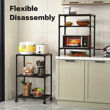 Estante de Almacenamiento Multifuncional de 6 Niveles con Ruedas para Cocina - Montaje Fácil, Organizador que Ahorra Espacio para Cocina, Baño y Sala de Estar - Construcción Metálica Duradera