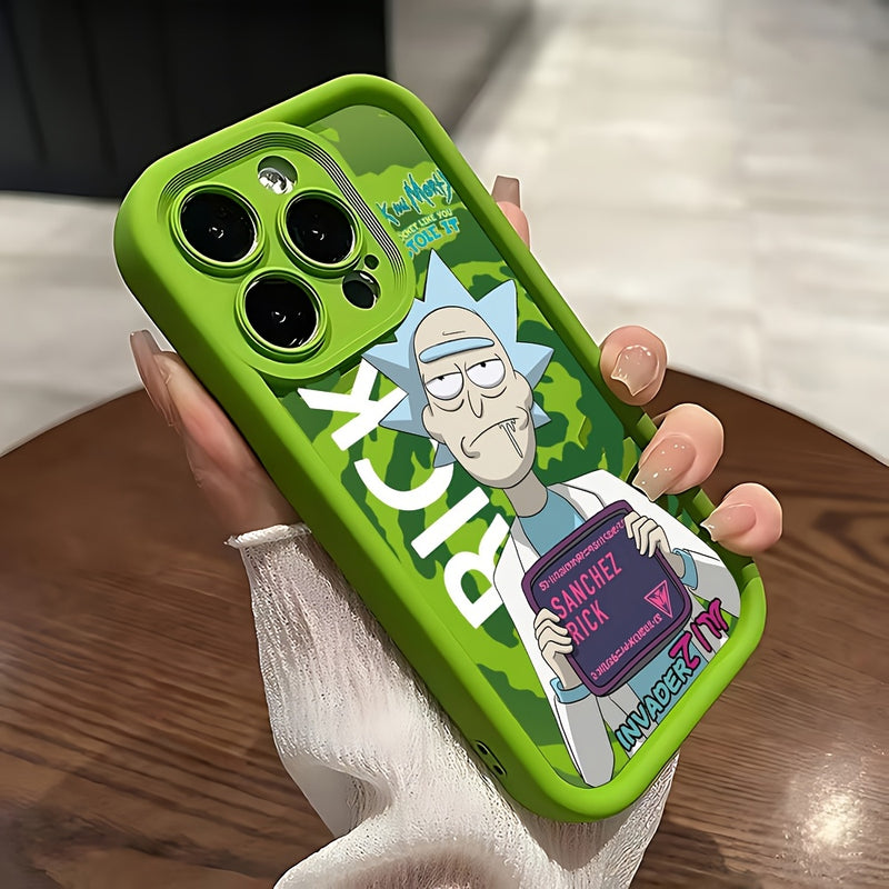 Estuche Divertido de Rick y Morty para iPhone 16, 15, 14, 13, 12, 11 Pro Max Mini XR XS X 7 8 Plus - Cubierta Trasera Suave TPU Antigolpes