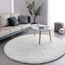 Alfombra Redonda Blanca Pura para Sala de Estar y Dormitorio, Alfombra de Noche, Alfombra para Pies, Alfombra para Silla de Computadora, Alfombra de Yoga