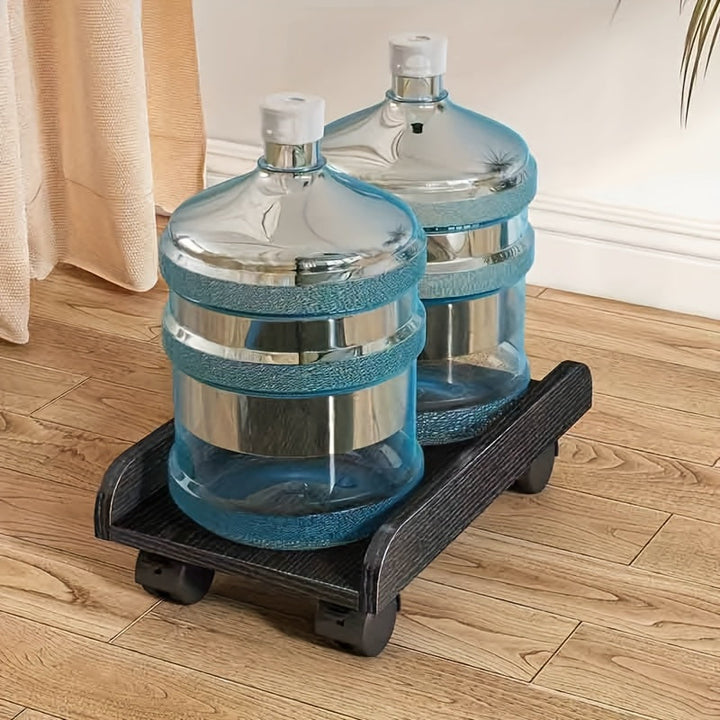 Soporte de Madera para Computadora Móvil con Ruedas - Estante Ajustable Vertical para Almacenamiento en Casa y Oficina, Unidad de Cubo de Madera Dura, Organizador Multinivel para Computadoras y Accesorios