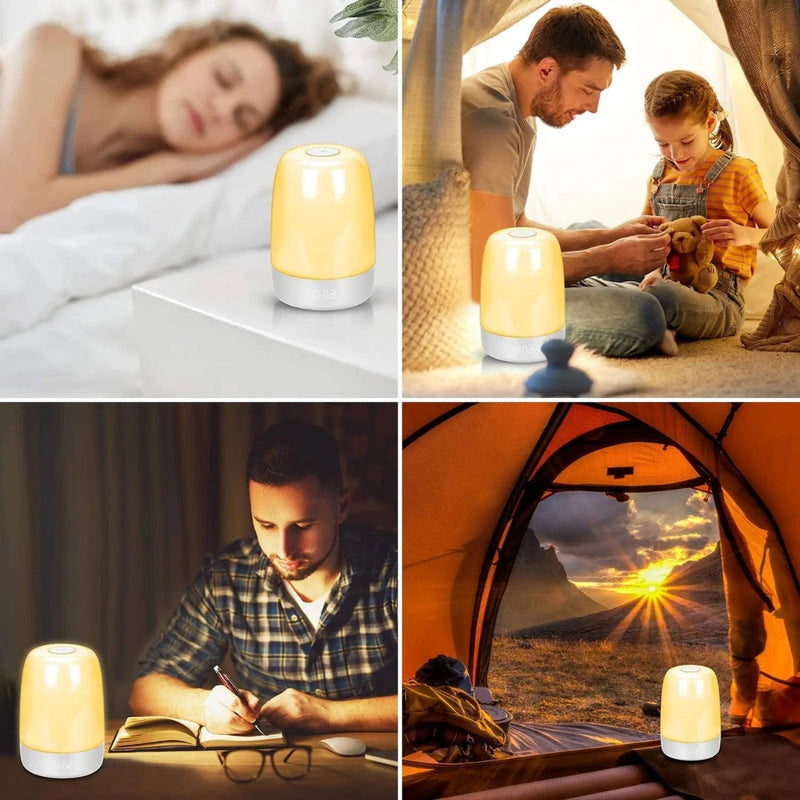 Lampara Led Decorativa Con Reloj Despertador Control Táctil A200