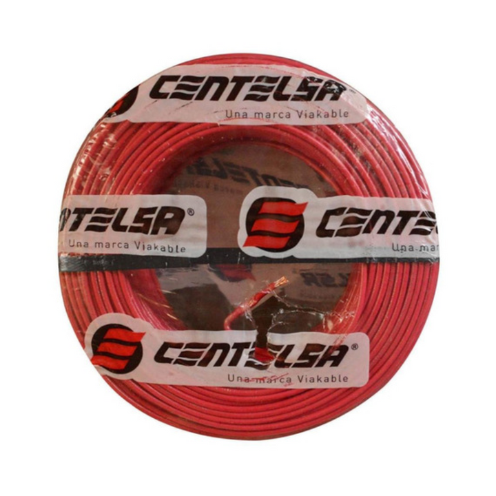ALAMBRE CENTELSA N8 ROJO RLL X 100 MTRS