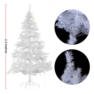 Árbol Navidad Blanco 1.50 m 450 Ramas + Estrella + Base 208