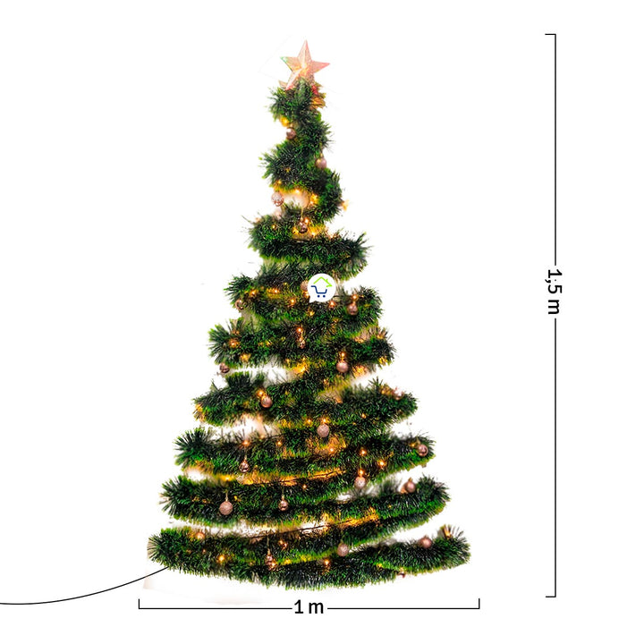 Árbol Navidad De Pared + Luces + Estrella + Decoración GRATIS! AGUI001