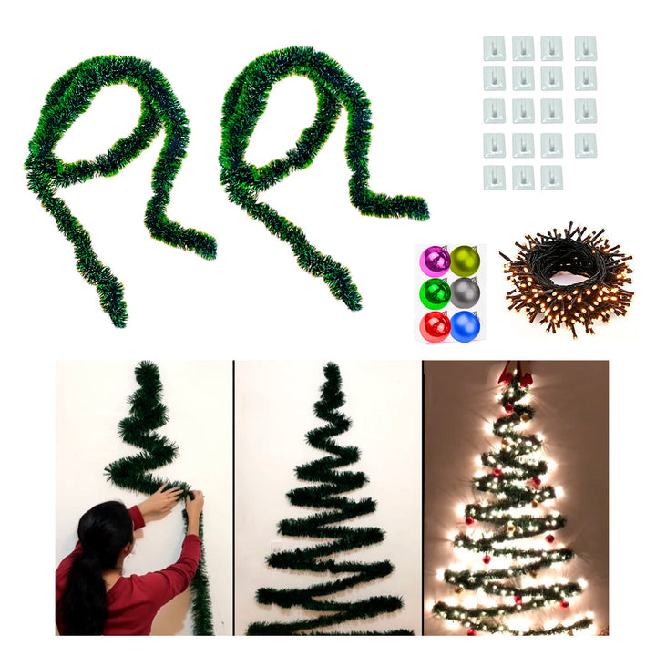 Árbol Navidad De Pared + Luces + Estrella + Decoración GRATIS! AGUI001