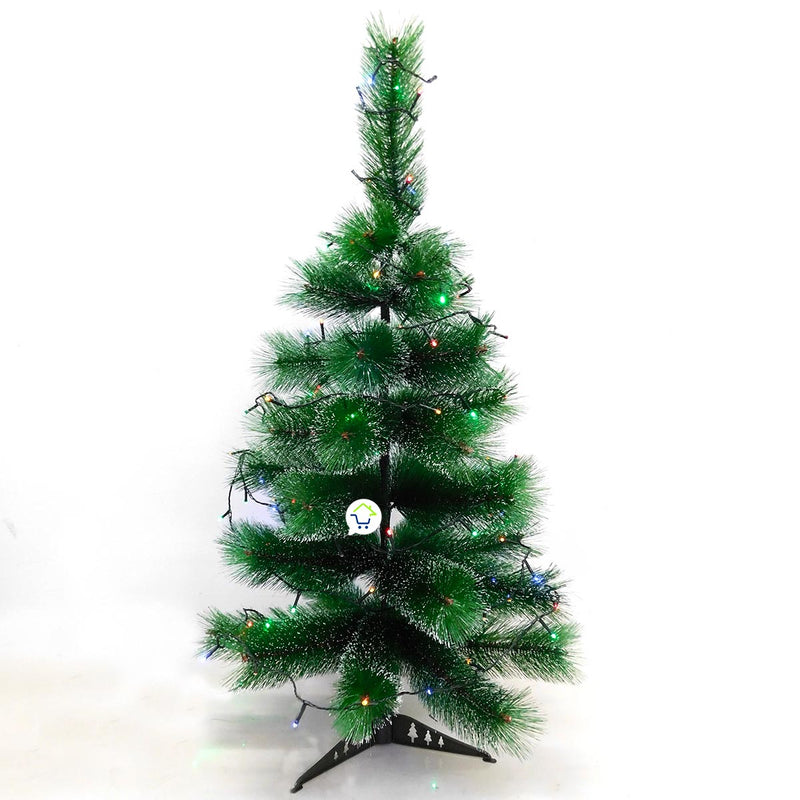 Árbol Navidad 90 cm Combo Estrella Luces Y Bolas De Regalo B3656
