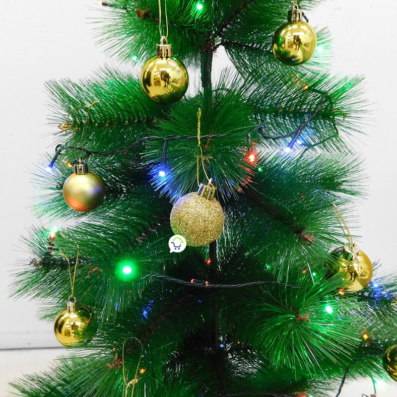 Árbol Navidad 90 cm Combo Estrella Luces Y Bolas De Regalo B3656