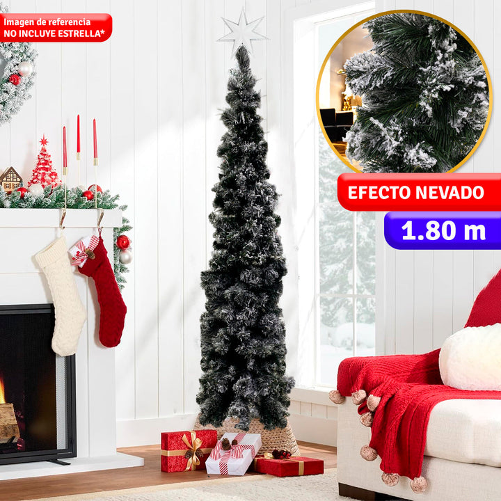 Árbol Navidad Lápiz Efecto Nevado 1.80m 343 Ramas FEX10