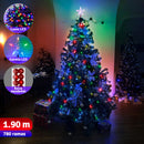 Árbol Navidad Singapur Tupido 1.90m 780 Ramas + Estrella + Luces + Bolas De Regalo SIN190