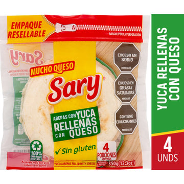 AREPA YUCA REELENA QUESO 4U 350G SARY
