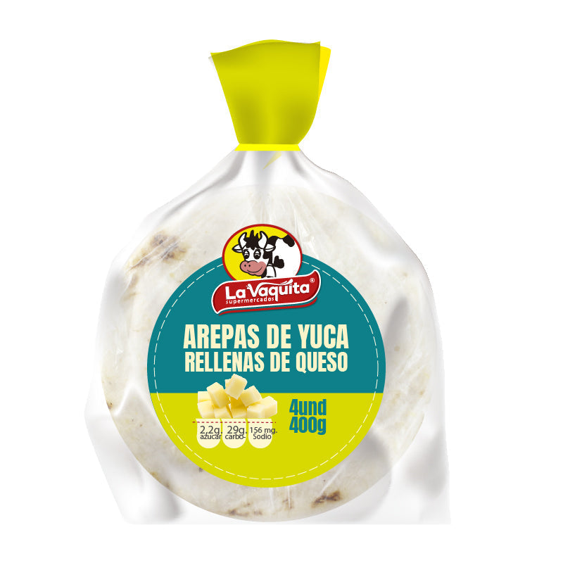 AREPA VAQUITA 5U 400G YUCA RELL/QUESO