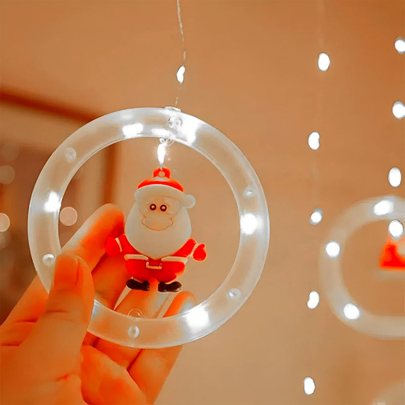 Cortina Intercalada Aros 3M Luces Navidad 100 LEDS AL-029