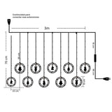 Cortina Intercalada Aros 3M Luces Navidad 100 LEDS AL-029