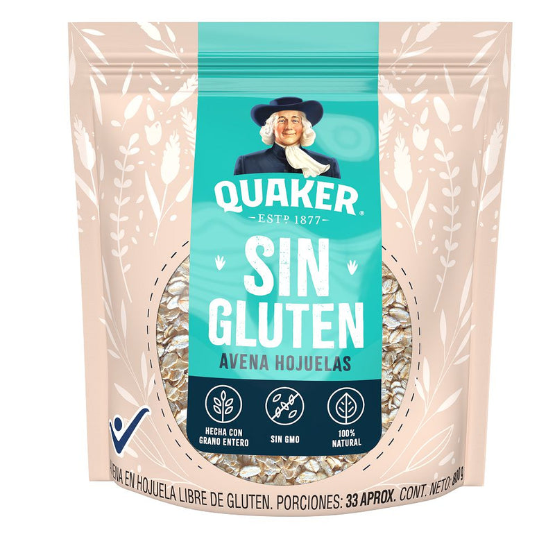 AVENA QUAKER 800G HOJUELA SIN GLUTEN