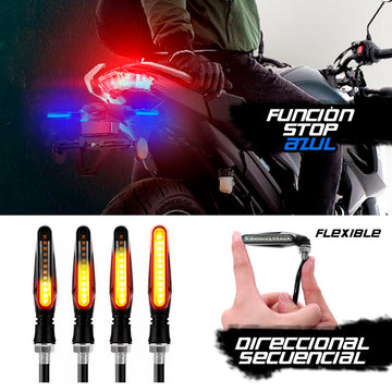 Direccionales LED Secuenciales x2 Moto Trasera o delantera Con Stop CD-391178