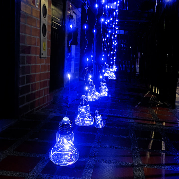 Cortina Micro LED 12 Tiras Estilo Campana 3 x 2 m 312 Luces Azul 1618V