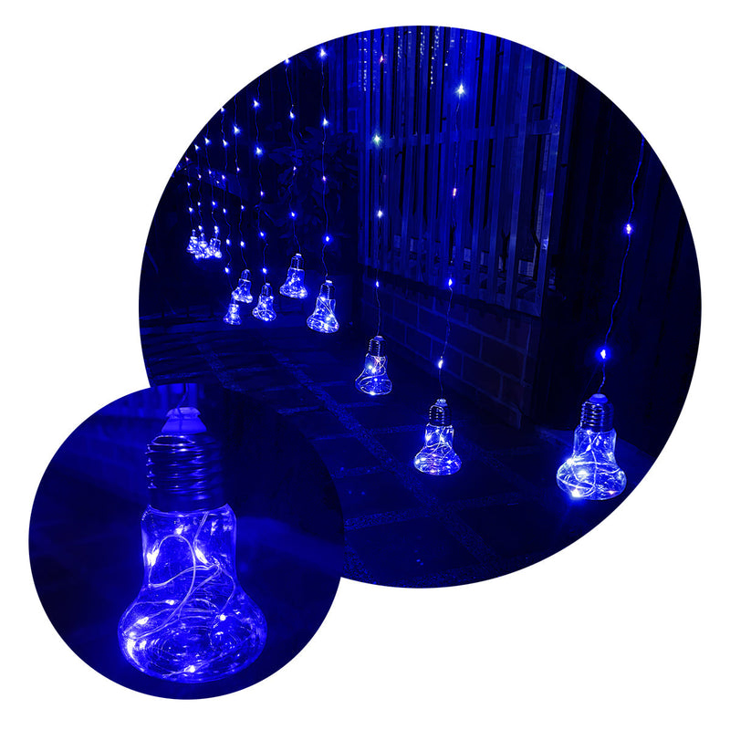 Cortina Micro LED 12 Tiras Estilo Campana 3 x 2 m 312 Luces Azul 1618V