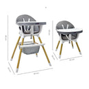 SILLA COMEDOR BEBÉ 2 EN 1 ROCK HAPPY BABY GRIS -