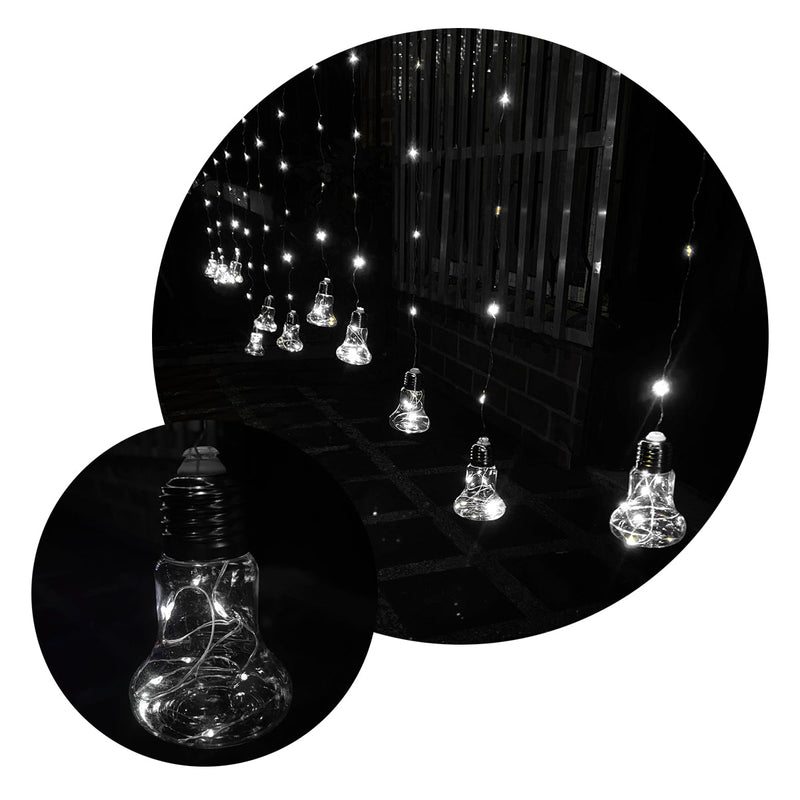 Cortina Micro LED 12 Tiras Estilo Campana 3 x 2 m 312 Luces Blanco 1617V