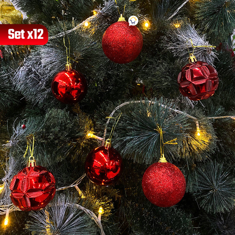 Bolas Navideñas x12 Esferas decorativas Decoración Árbol Navidad A136