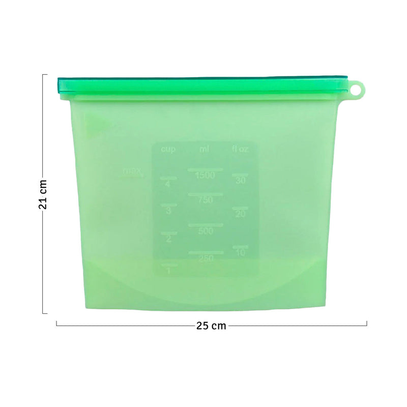 Bolsa Silicona 1500 ml Hermética Reutilizables Para Alimentos HE0233