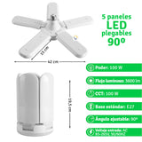 Bombillo Lámpara Led Plegable 5 Aspas Eco Amigable Lx059