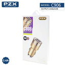 Cargador Vehicular 12V/24V 3.1A Aluminio PZX C906
