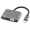 Cable convertidor USB-C a VGA y HDMI LJ-59