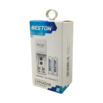 Cargador Para Pilas Recargables 2 Puestos + 2 pilas C8005BN AA2700X2