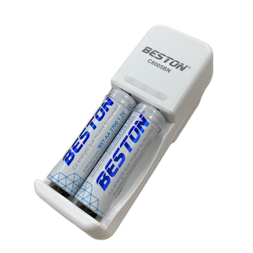Cargador Para Pilas Recargables 2 Puestos + 2 pilas C8005BN AA2700X2