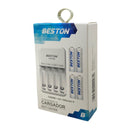 Cargador Para Pilas Recargables Con Capcidad de 4 Baterias + 4 Pilas C8006B AAAX4