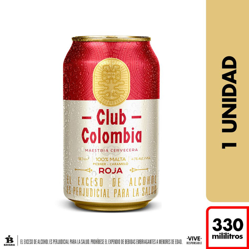 CERVEZA CLUB COLOMBIA 330ML ROJA LATA