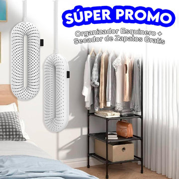 Organizador Esquinero 3 Niveles + Gratis Secador De Zapatos Eléctrico CFAT10