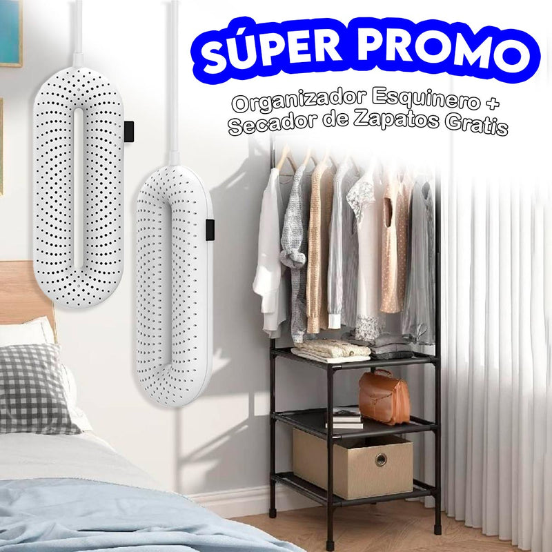 Organizador Esquinero 3 Niveles + Gratis Secador De Zapatos Eléctrico CFAT10