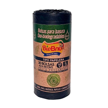 BOLSA BASURA BRIO 30U PAPELERA NEGRA