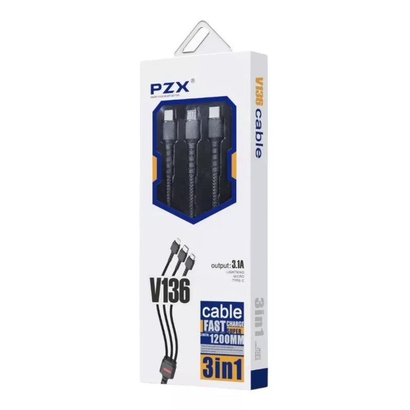 Cable Para Celular 3 En 1 PZX V136