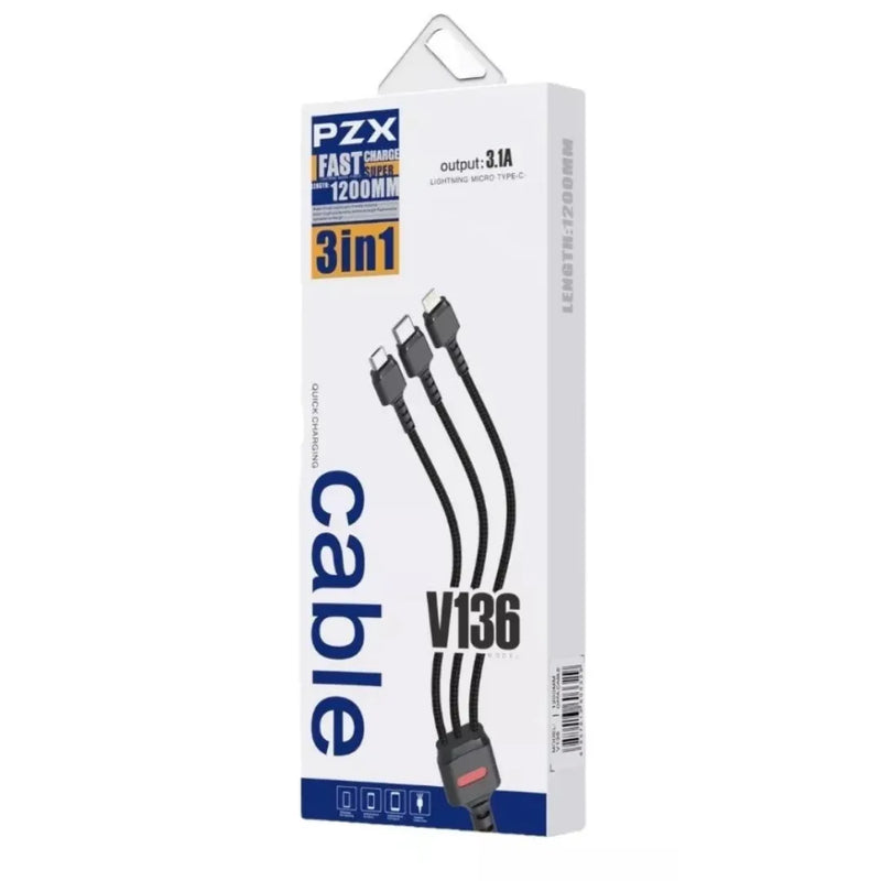 Cable Para Celular 3 En 1 PZX V136
