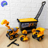 Caja Construcción 54 piezas Vehículos Armables Excavadora Volqueta PF122