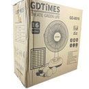 Ventilador Recargable Con Panel Solar Bombillos LED GD-8016